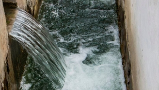 Outlet of an industrial wastewater treatment plant