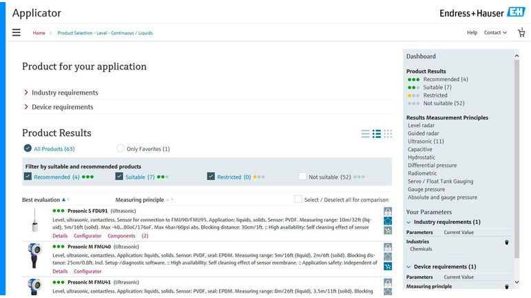 Snímek obrazovky z Applicator pro správný výběr nástrojů.