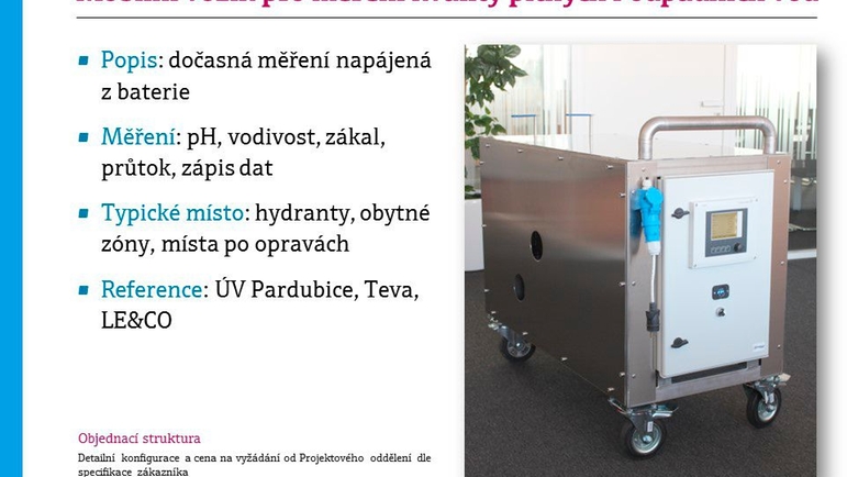 Mobilní vozík pro měření kvality pitných i odpadních vod