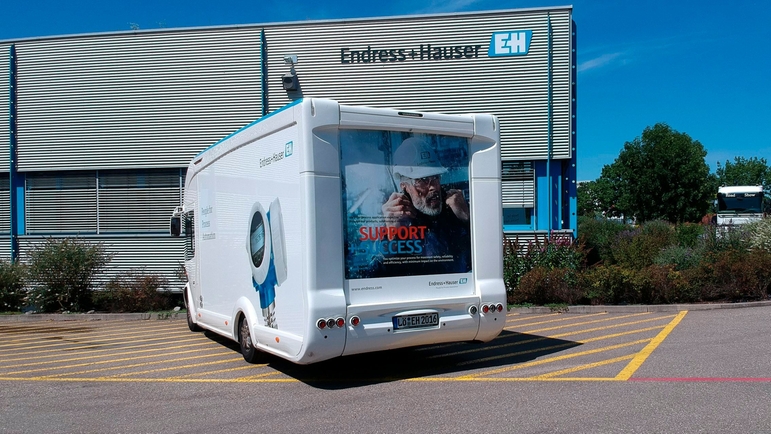 Mobilní výstava Endress+Hauser - předváděcí vůz Showmobile