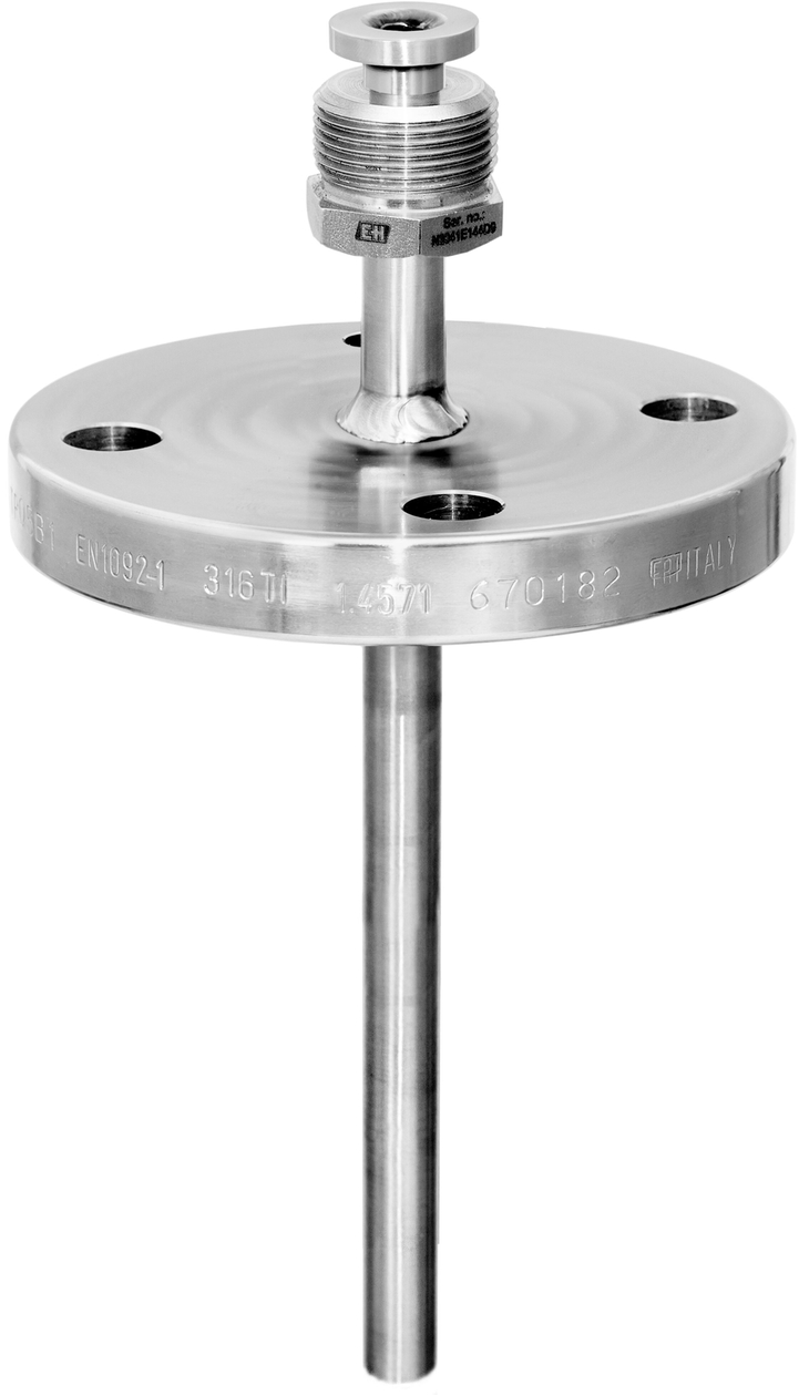 Straight, flanged welded thermowell